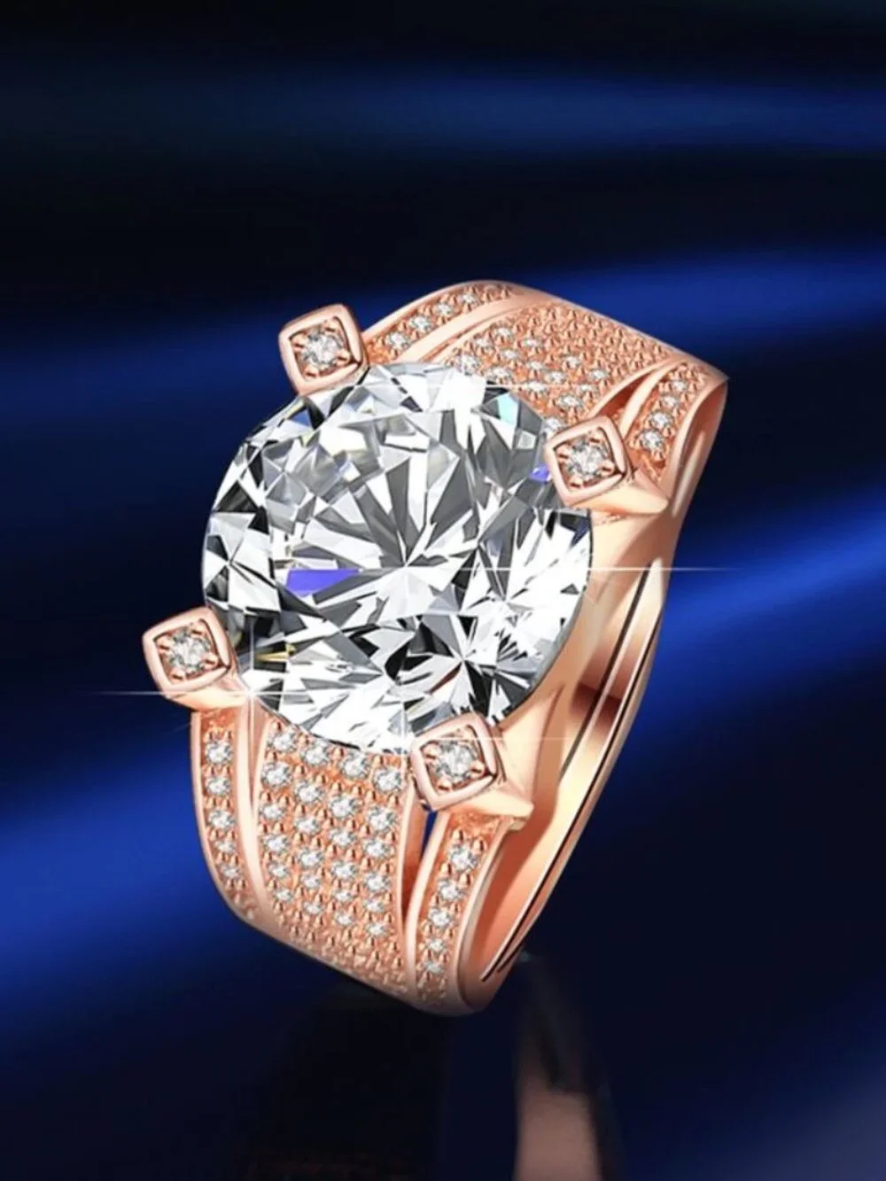 #Certified 5 ct. t.w. Moissanite Men Premium Bold GRA D Moissanite Ring